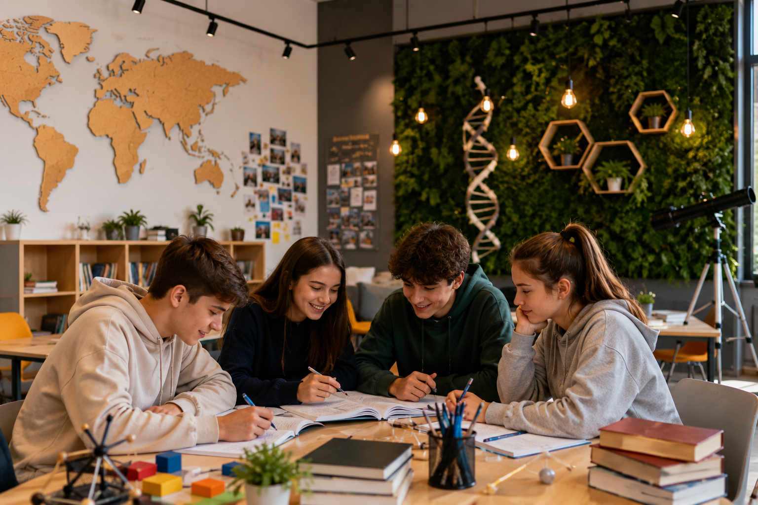 Esenler Anadolu Lisesi araştıran aileler için modern kütüphanede üniversite sınavına hazırlanan lise öğrencileri